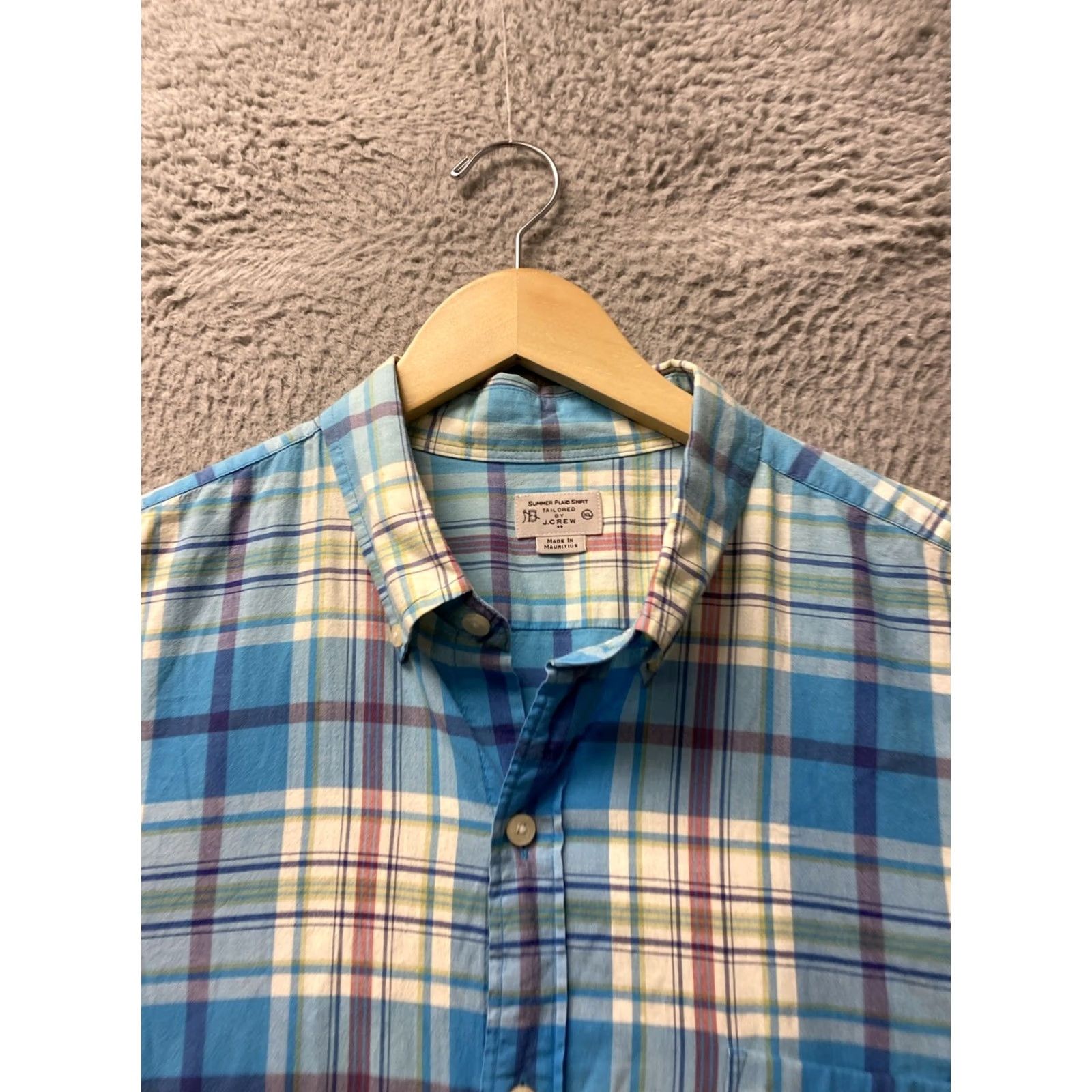 J.Crew J.CREW Button-Up Shirt Men XL Turquoise Plaid Cotton Spandex Slim Pocket Button-Down Crew Size US XL / EU 56 / 4 - 5 Thumbnail