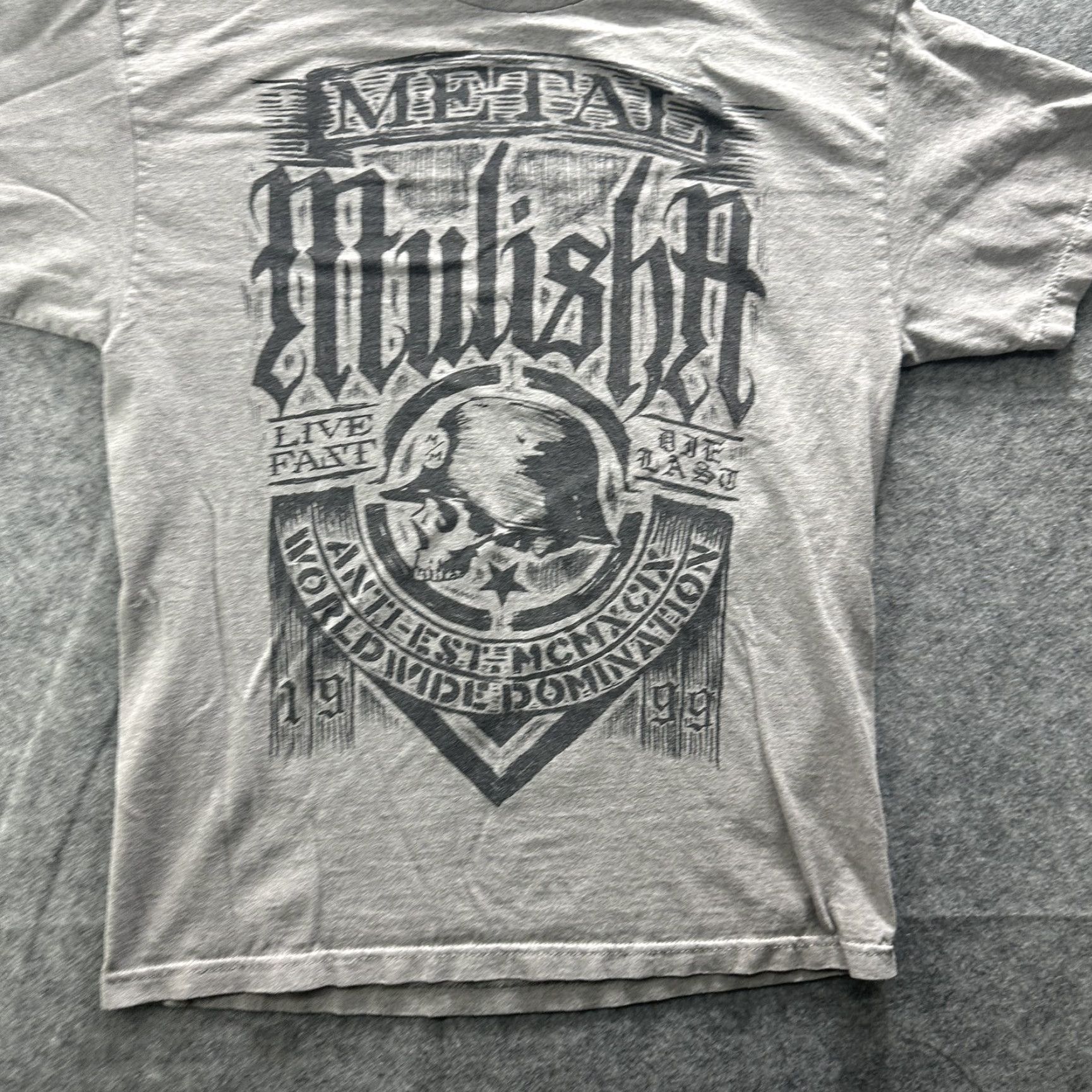 Metal Mulisha VINTAGE Metal Mulisha Shirt Mens Large Gray Graphic Skull Helmet Military Moto Y2K Tee Size US L / EU 52-54 / 3 - 5 Thumbnail
