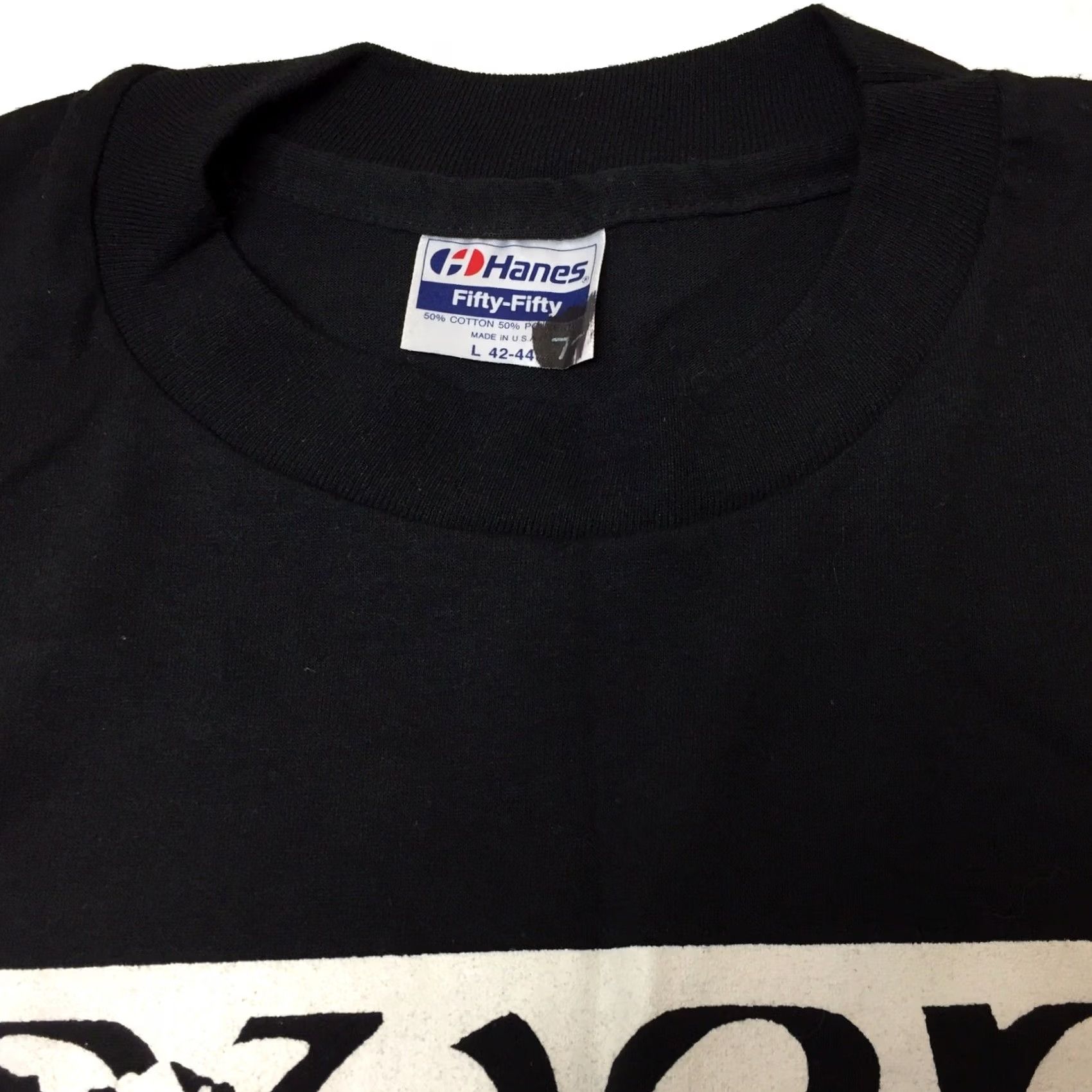 Hanes VINTAGE 90s Hanes Shirt Black L Men Short Sleeve 50/50 Over The Edge Fifty-Fifty Single Stitch K Size US L / EU 52-54 / 3 - 2 Thumbnail