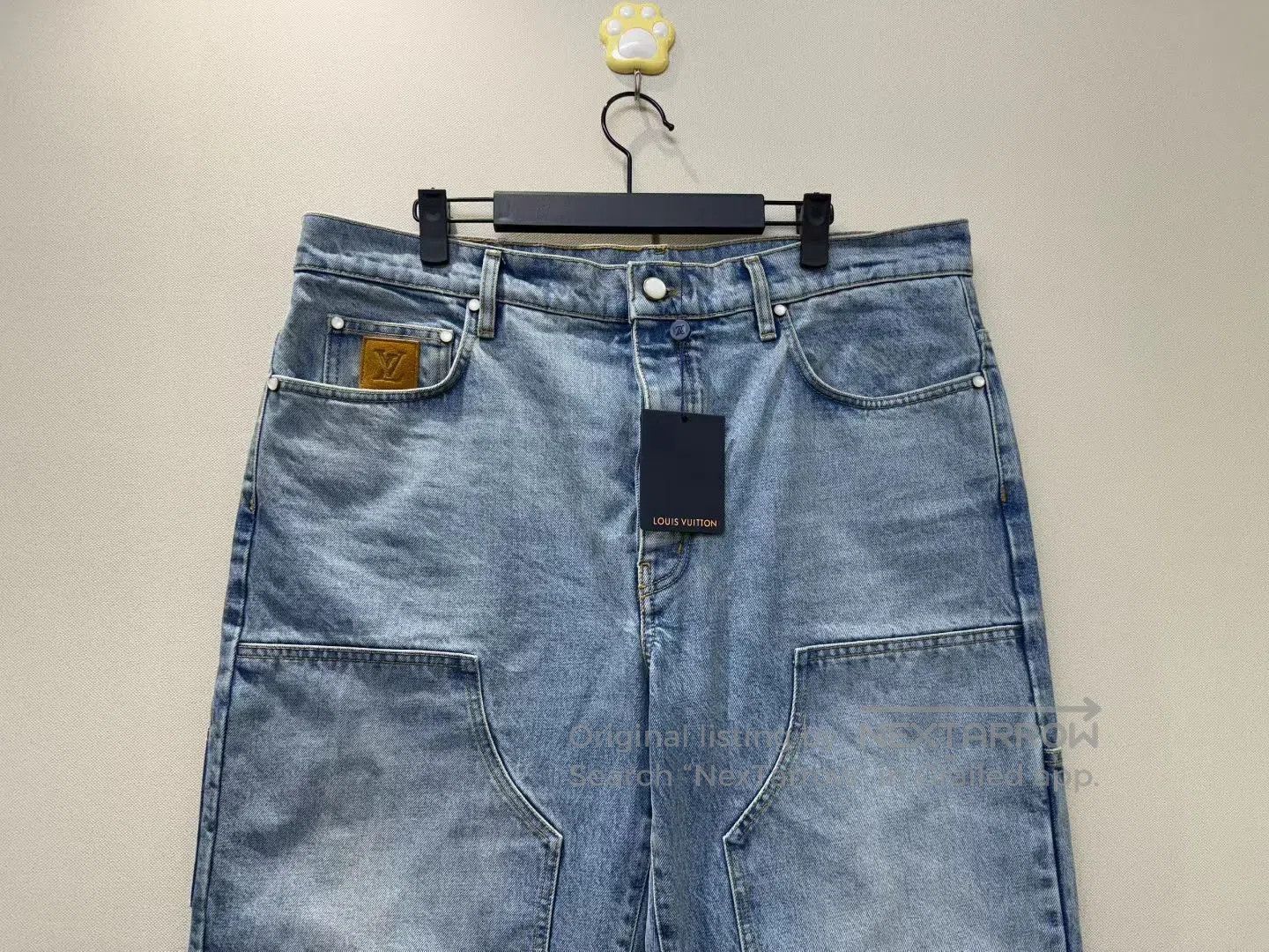 Louis Vuitton Louis Vuitton Blue Washed Patch Back Logo Denim Pants| Size US 38 / EU 54 - 2 Thumbnail