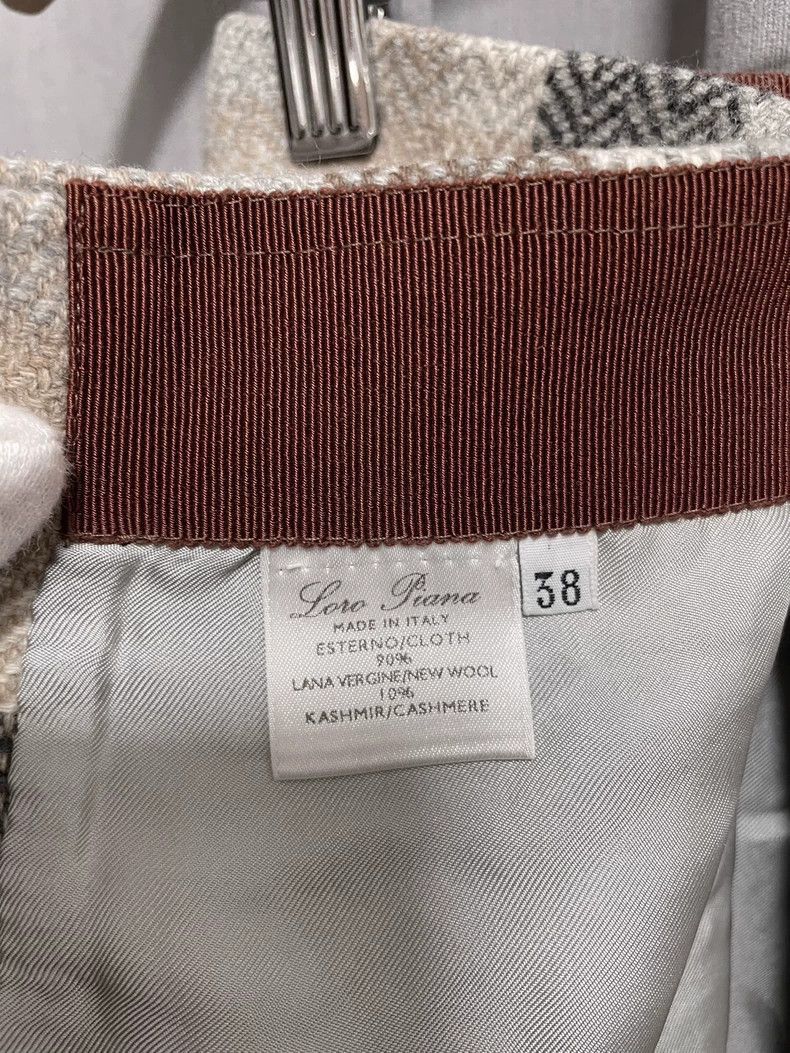 Loro Piana gray plaid wool and cashmere skirt - dmc-2508 Size 37" - 7 Thumbnail