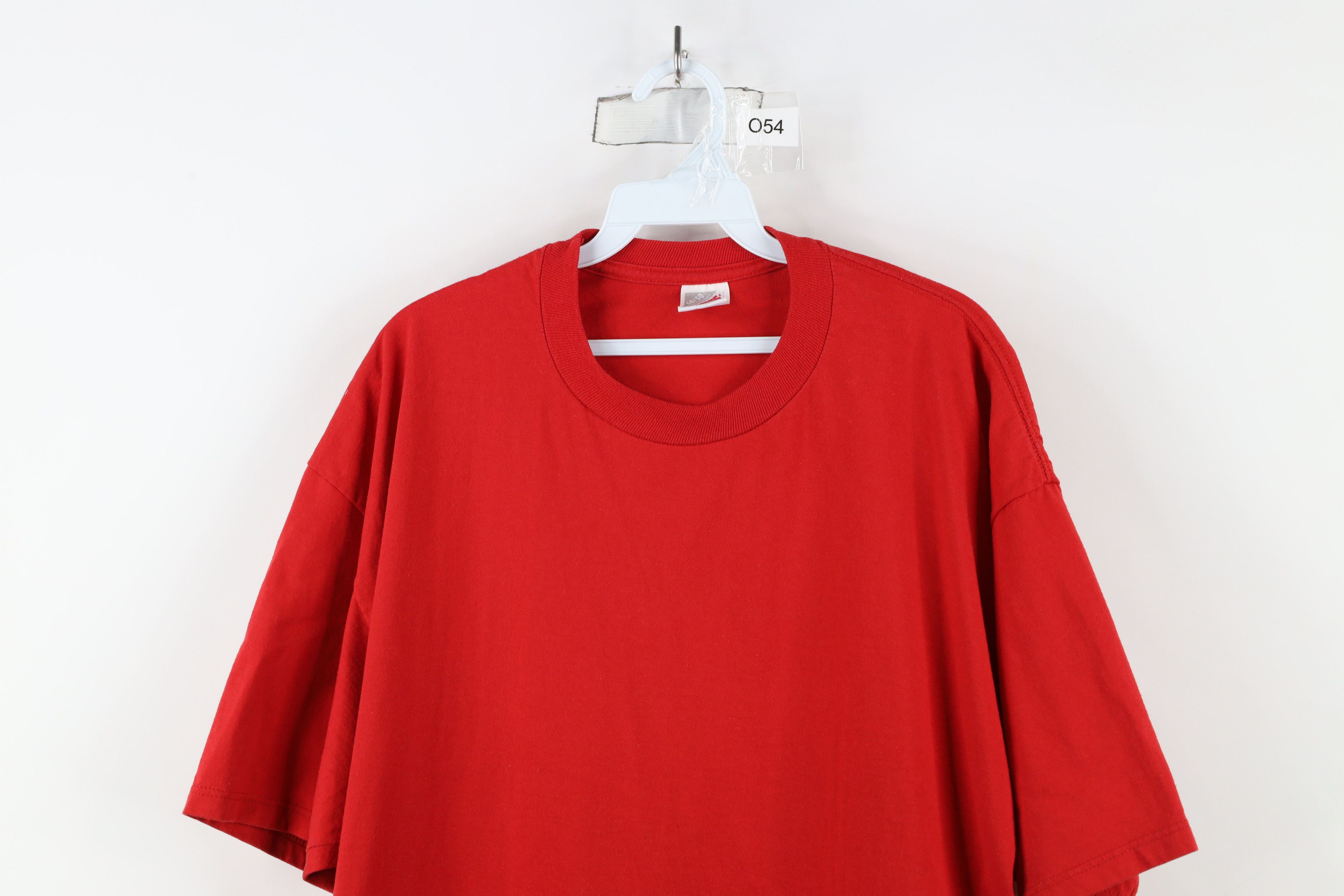 Vintage Vintage 90s Streetwear Blank Short Sleeve T-Shirt Red USA Size US XXL / EU 58 / 5 - 2 Thumbnail