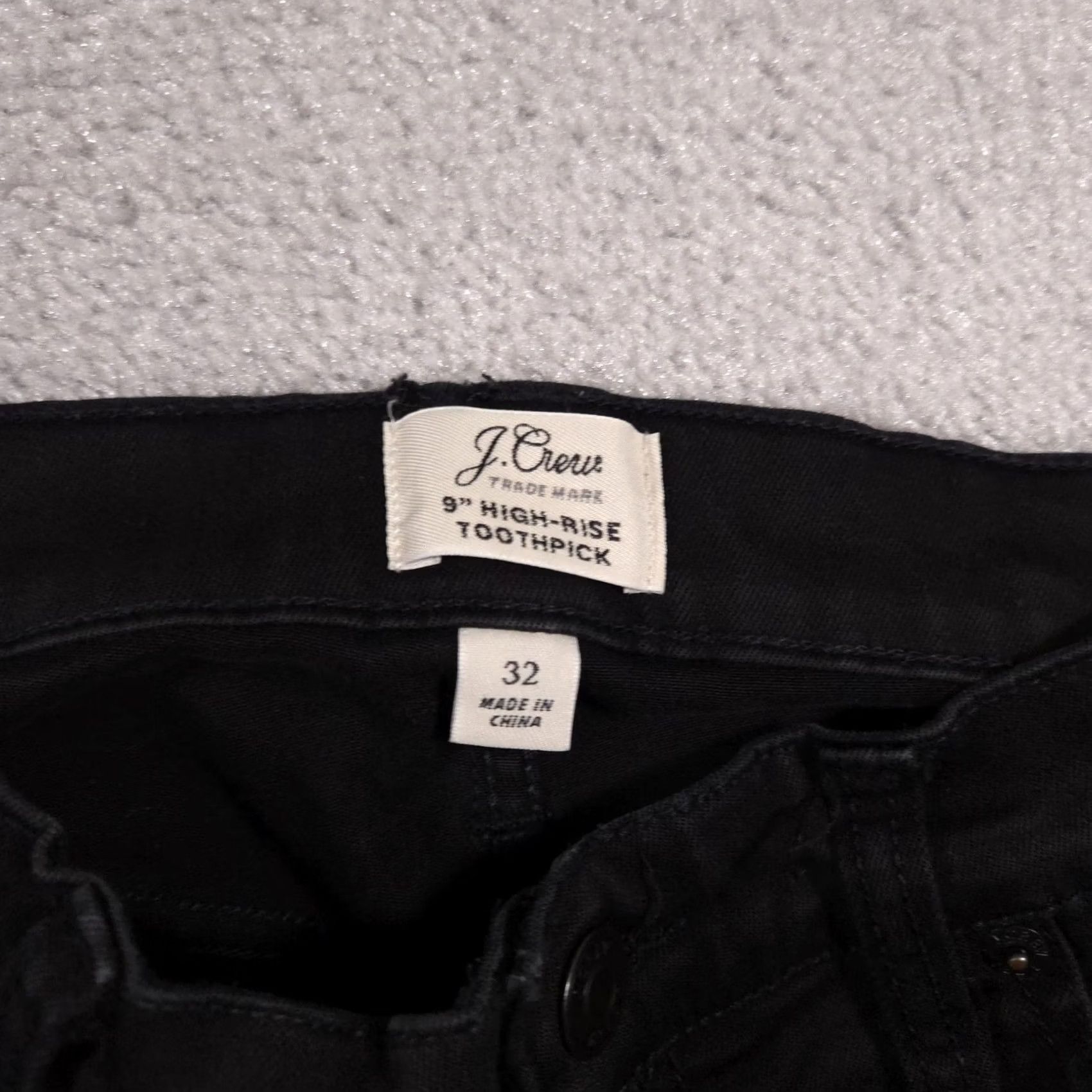 J.Crew J.Crew Jeans Womens 32 Black 9-Inch High-Rise Toothpick Skinny Leg Denim Zip Fly Size 24" / US 00 / IT 34 - 5 Thumbnail