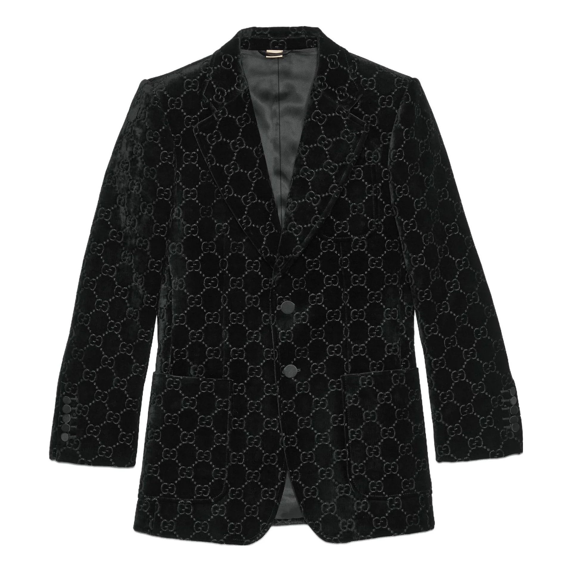 Gucci oc11z526 GG Velvet Jacket in Black Size US S / EU 44-46 / 1 - 1 Thumbnail