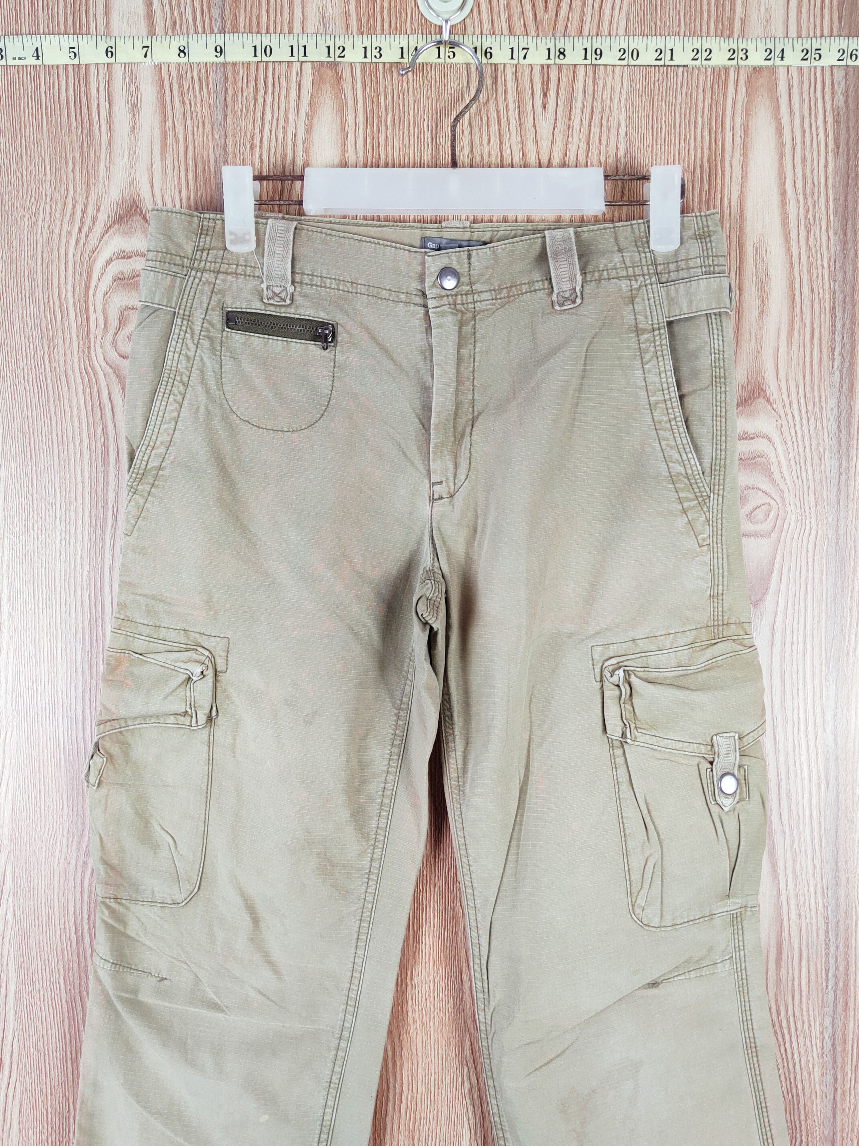 Japanese Brand Gap Green Faded Multipocket Tactical Cargo Pants #W209 Size US 30 / EU 46 - 2 Thumbnail