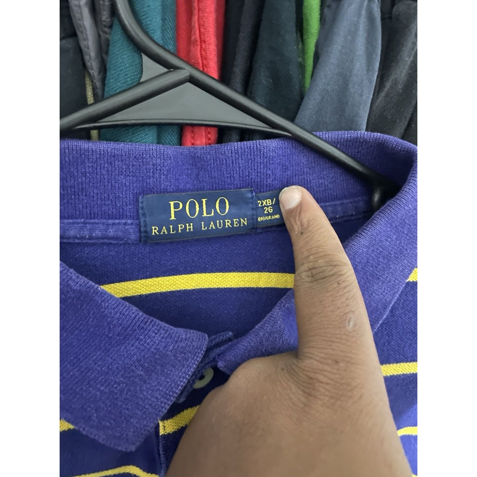 Polo Ralph Lauren Size 2XL- VTG Polo Ralph Lauren Stripe Shirt Blue Gold Short Size US XL / EU 56 / 4 - 3 Thumbnail