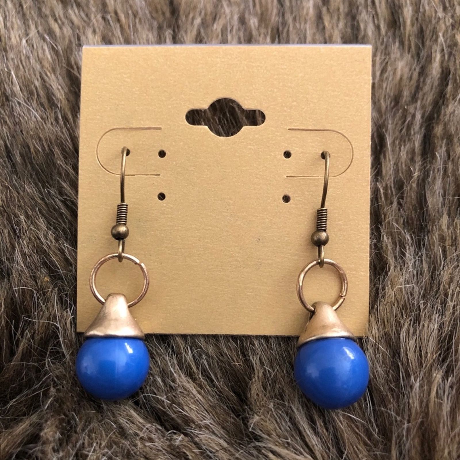 Vintage Vintage repurpose blue glass ball earrings Size ONE SIZE - 2 Thumbnail