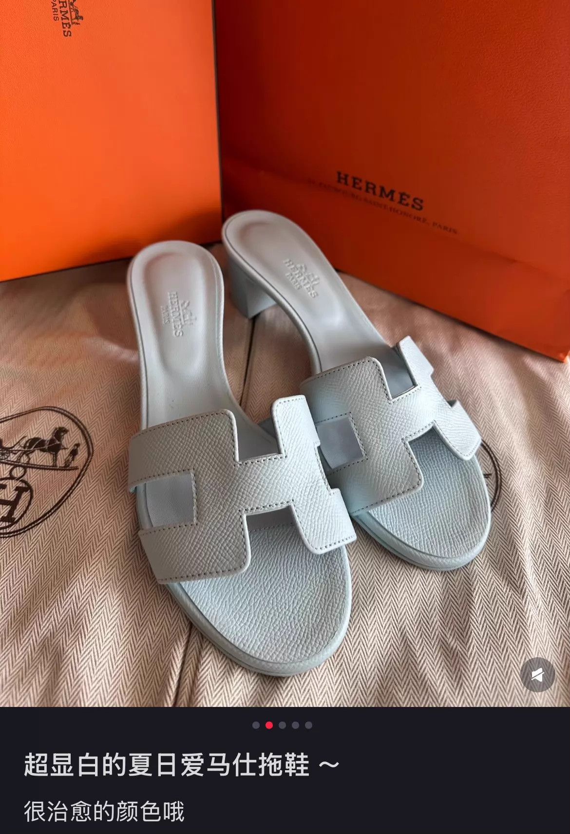 Hermes Hermes Classic H Heel Sandal Light Blue 37 EU Size US 6.5 / IT 36.5 - 9 Thumbnail