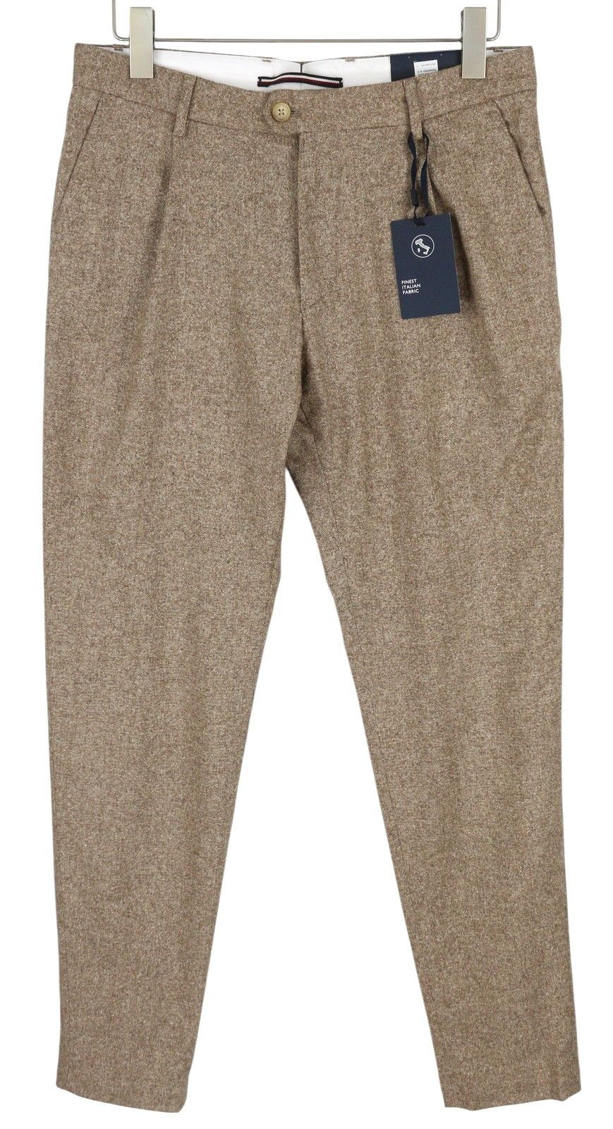 Tommy Hilfiger HAMPTON W33/L34 Brown Wool Silk Blend Trousers 85018 Size US 33 - 1 Thumbnail