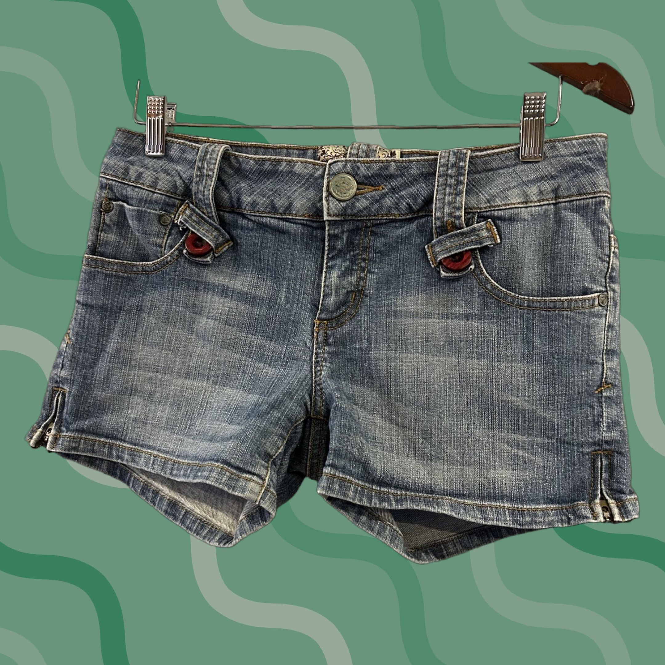 Vintage American Rag Cie Women’s Jeans Shorts Size 7 Blue Distressed Button Pockets Denim 5-Pocket Design Casual Shirt? Size 28" / US 6 / IT 42 - 1 Thumbnail