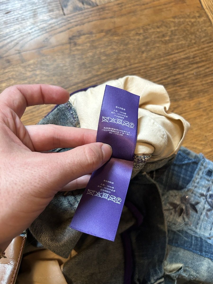 Ralph Lauren Purple Label Runway Tie-Dyed Hand Embroidered and Beaded Boro Jeans Size US 30 / EU 46 - 21 Thumbnail