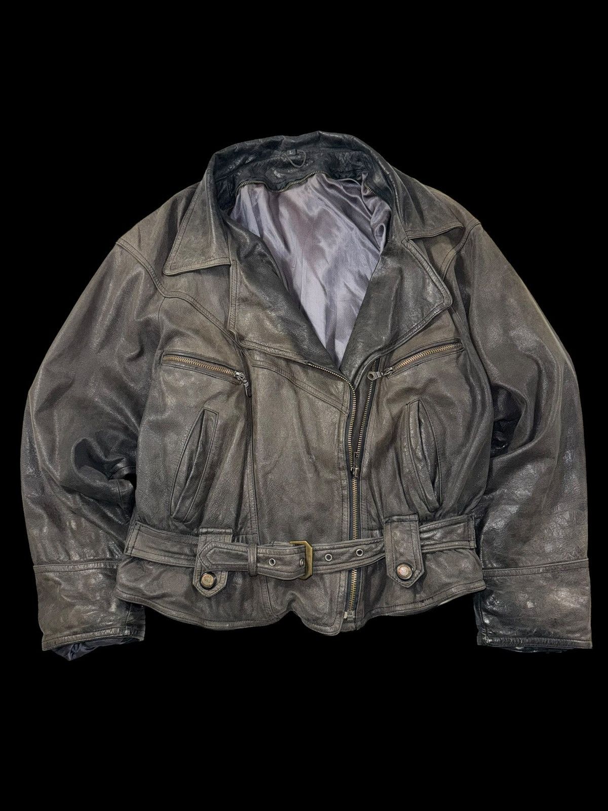 Japanese Brand × Vintage Vintage avant garde leather jacket cropped Size US L / EU 52-54 / 3 - 1 Thumbnail