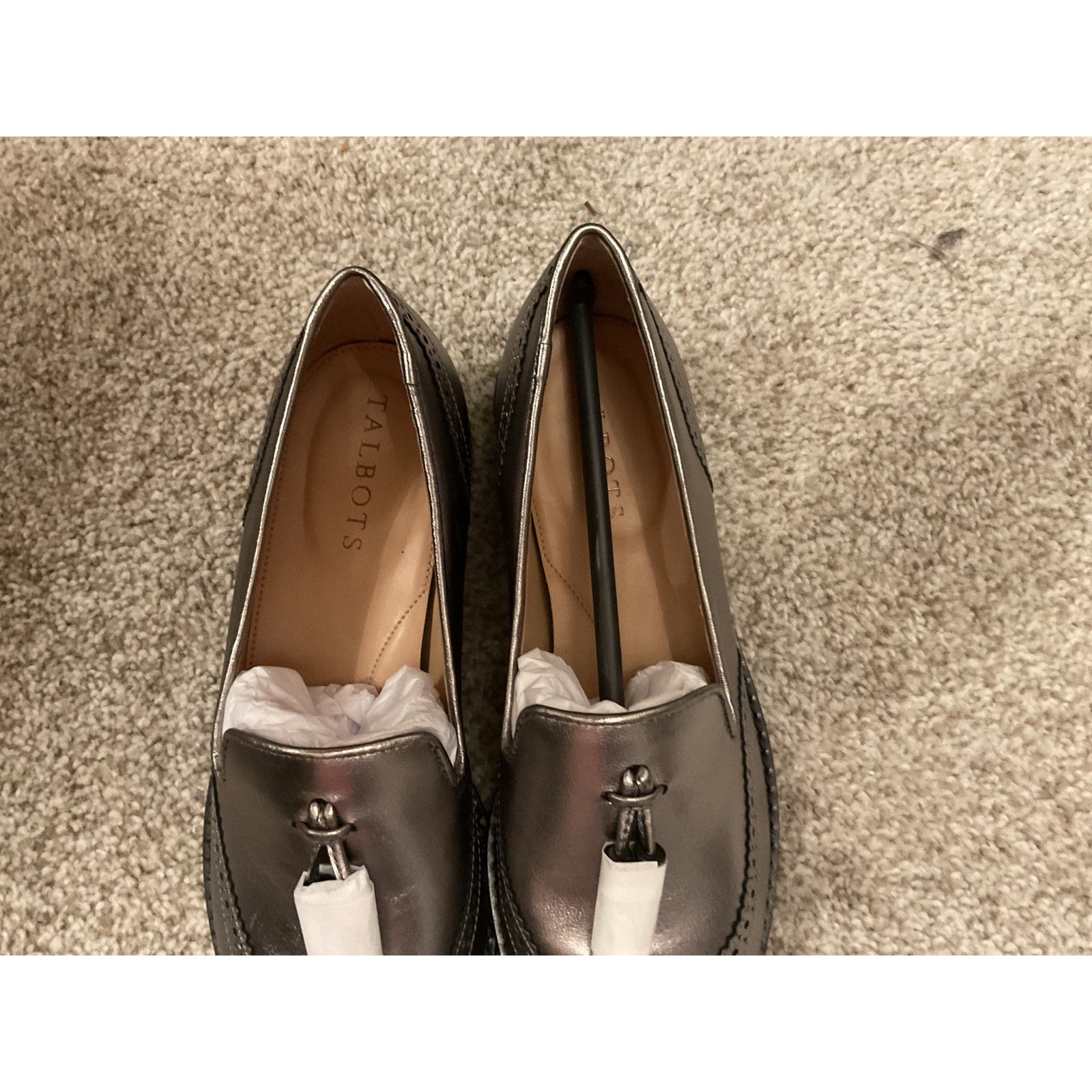 Talbots NIB Talbots Leighton Brogue Nappa Leather Metallic Loafers,6 Size US 6 / IT 36 - 8 Thumbnail