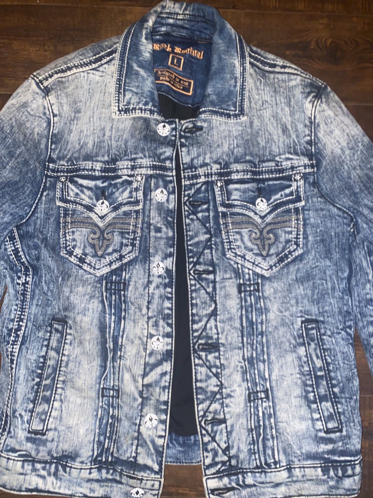 Affliction × Rock Revival × True Religion Rock Revival Jean Jacket Size US L / EU 52-54 / 3 - 3 Thumbnail