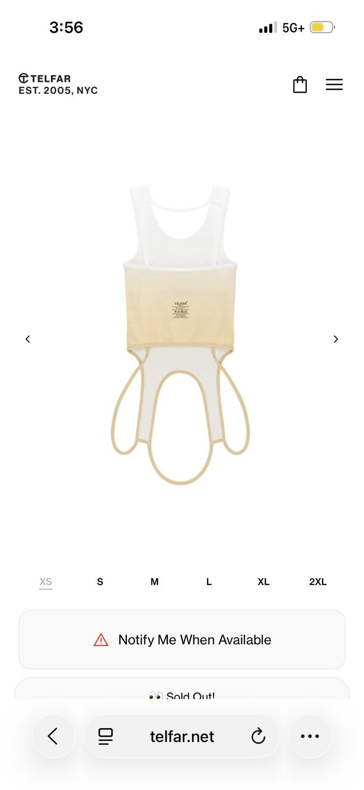 Telfar TELFAR UNISEX white/cream ombre infinity halter tank top Size XS / US 0-2 / IT 36-38 - 3 Thumbnail