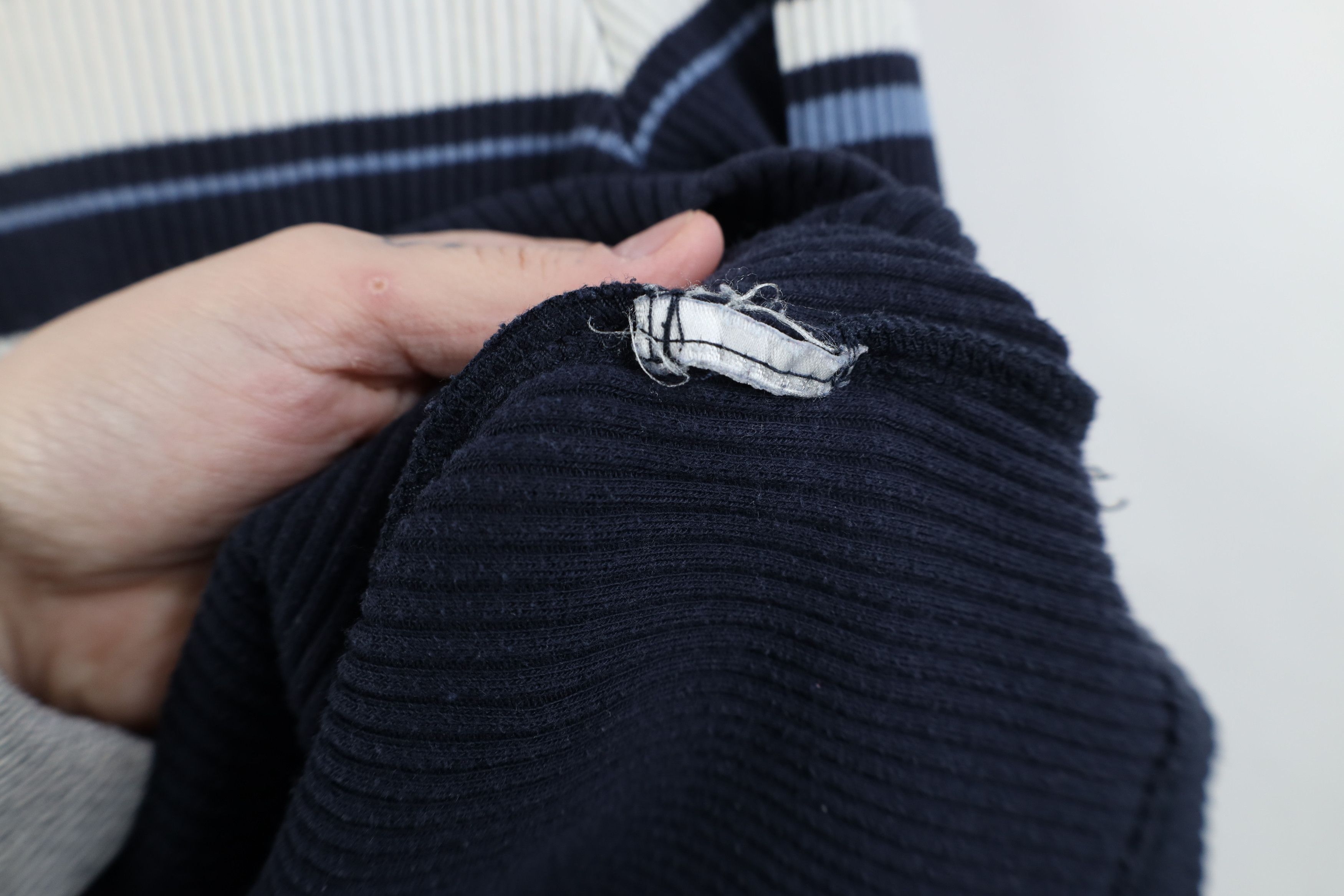 Vintage Vintage 90s Y2K Dawsons Creek Striped Knit Turtleneck Shirt Size L / US 10 / IT 46 - 8 Thumbnail