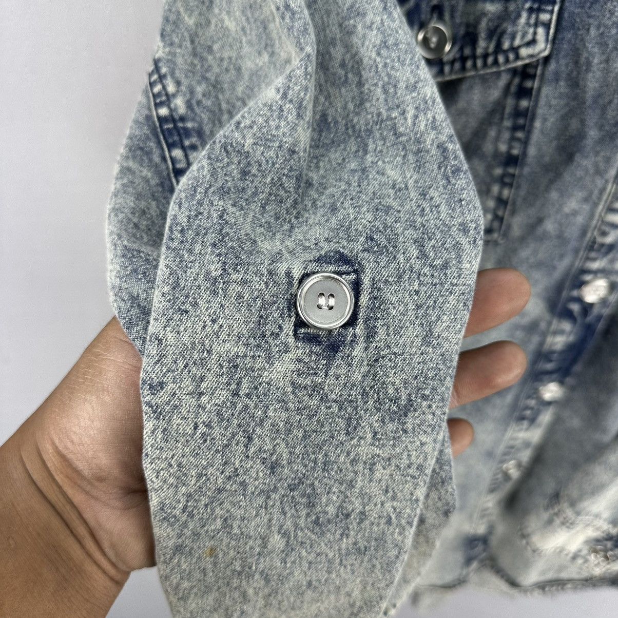Japanese Brand × Vintage Vintage 90's Ladies Denim Jacket Hoodie by CRYX Size M / US 6-8 / IT 42-44 - 14 Thumbnail