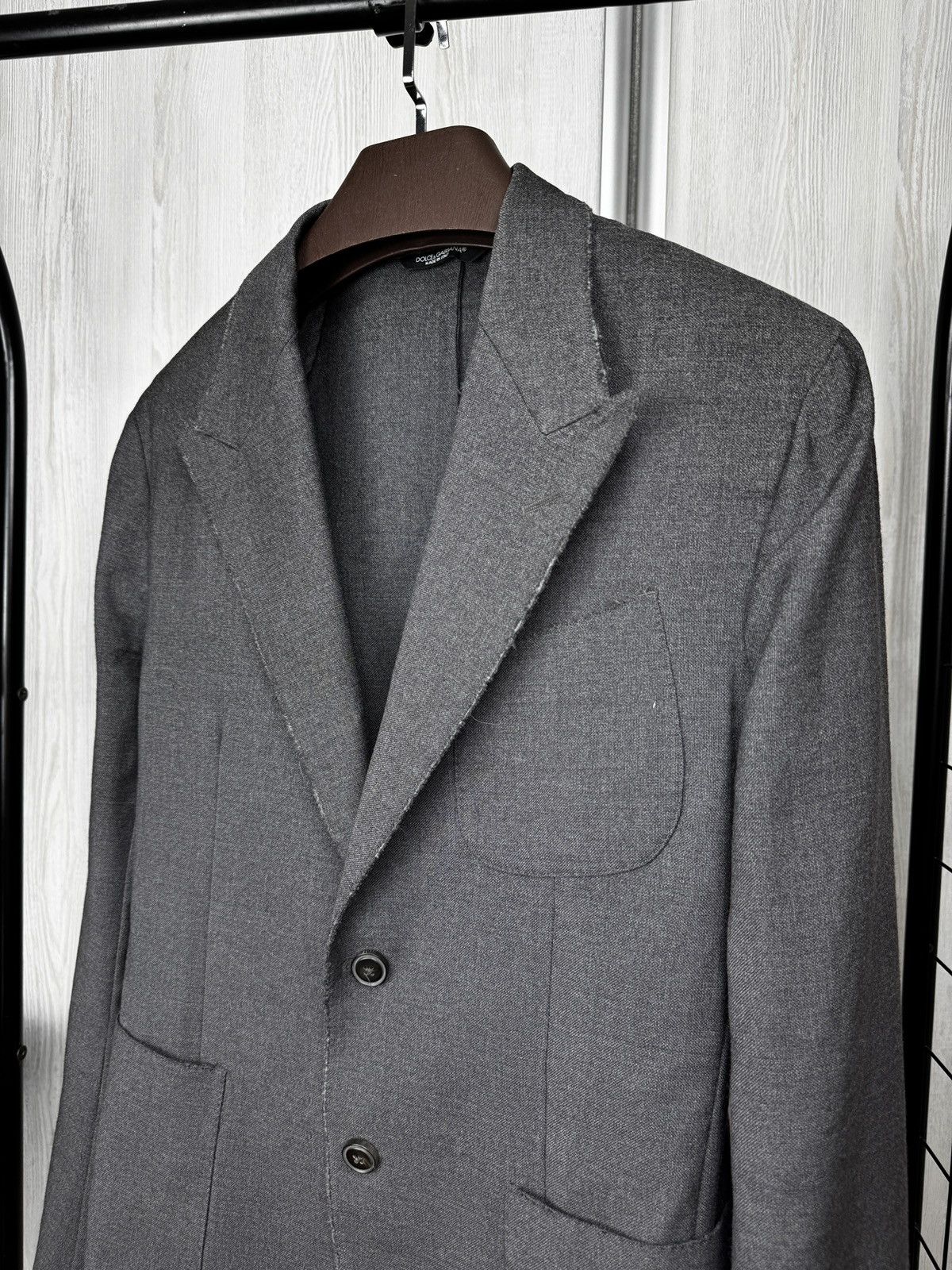 Dolce & Gabbana Dolce & Gabbana grey wool distressed made in Italy blazer Size 36R - 5 Thumbnail