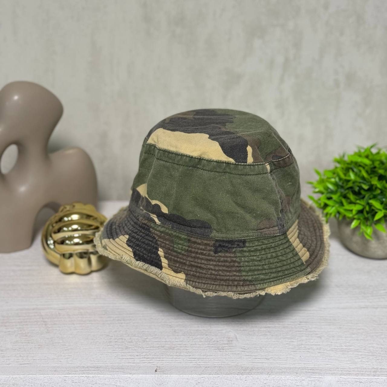 Le Grande Bleu (L.G.B.) VTG Camo Panama Hat Cap Y2K Grunge Avantgarde Size ONE SIZE - 1 Thumbnail