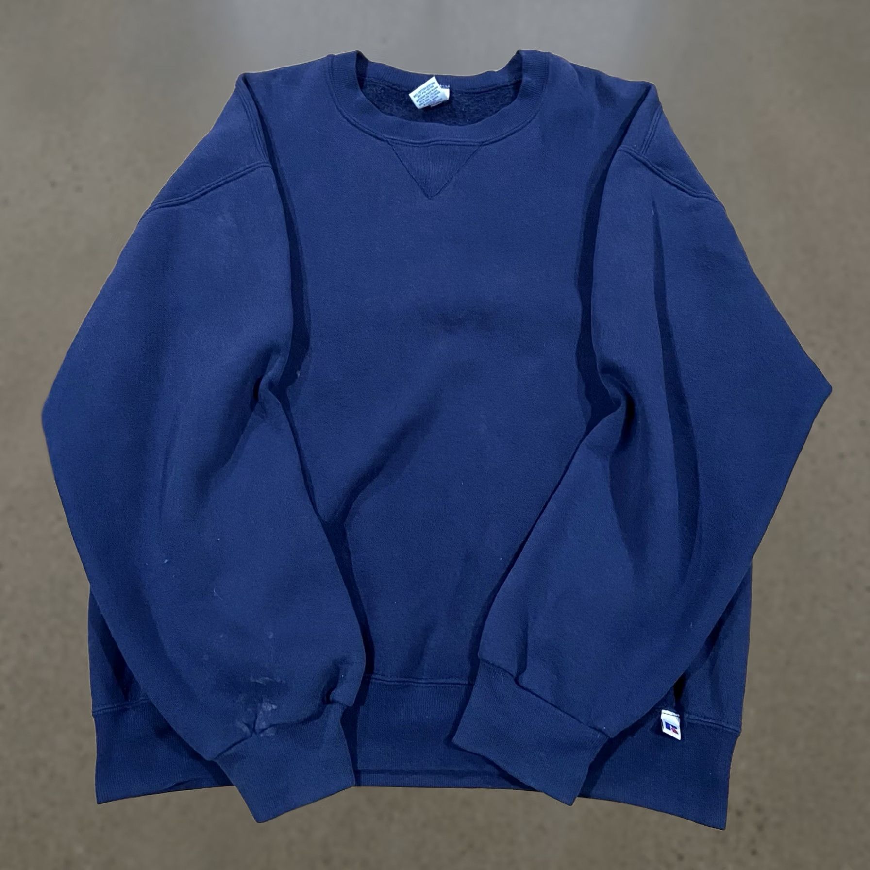 Russell Athletic VINTAGE Russell Athletic Sweatshirt Crewneck Navy Blue 90s Distressed Logo Embroidered Men L Size US L / EU 52-54 / 3 - 1 Thumbnail