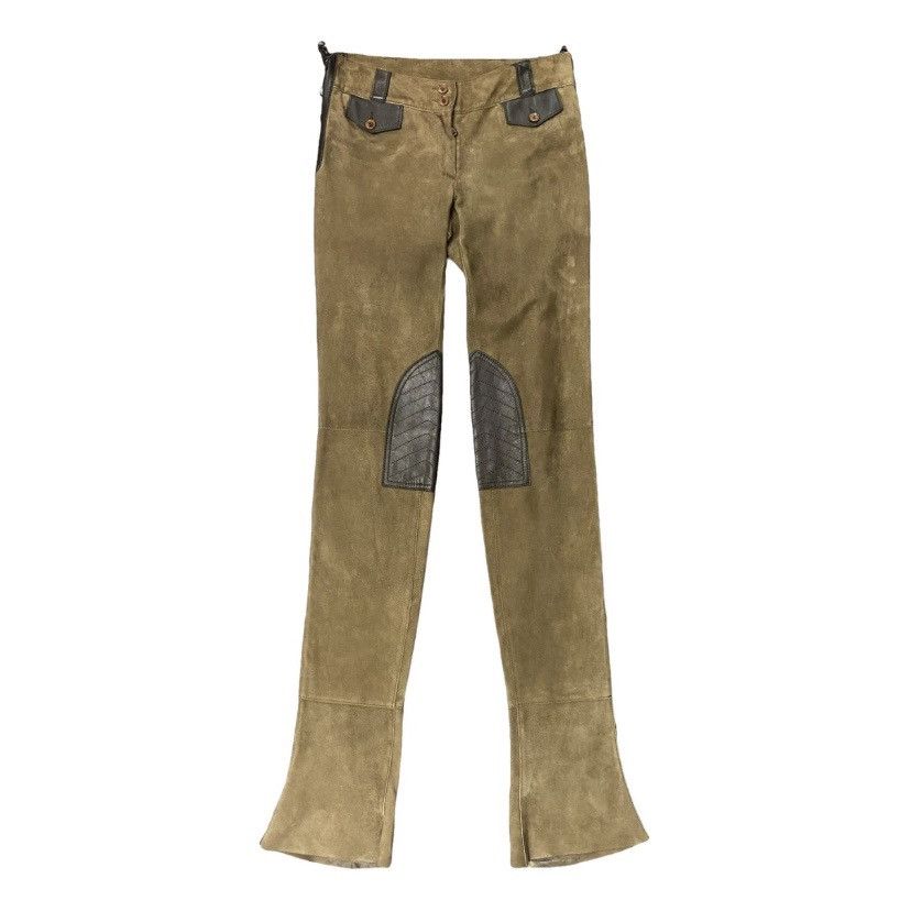 Dolce & Gabbana Dolce & Gabbana pantaloni in suede con dettagli in pelle. Size 28" / US 6 / IT 42 - 1 Thumbnail