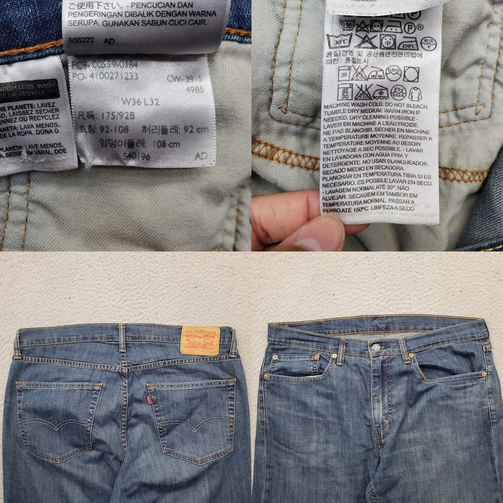Levi's Levi's 559 Mens Jeans Straight Regular Size 36 Blue Denim 5-Pocket Medium Wash Vintage No N/A Size US 36 / EU 52 - 8 Thumbnail
