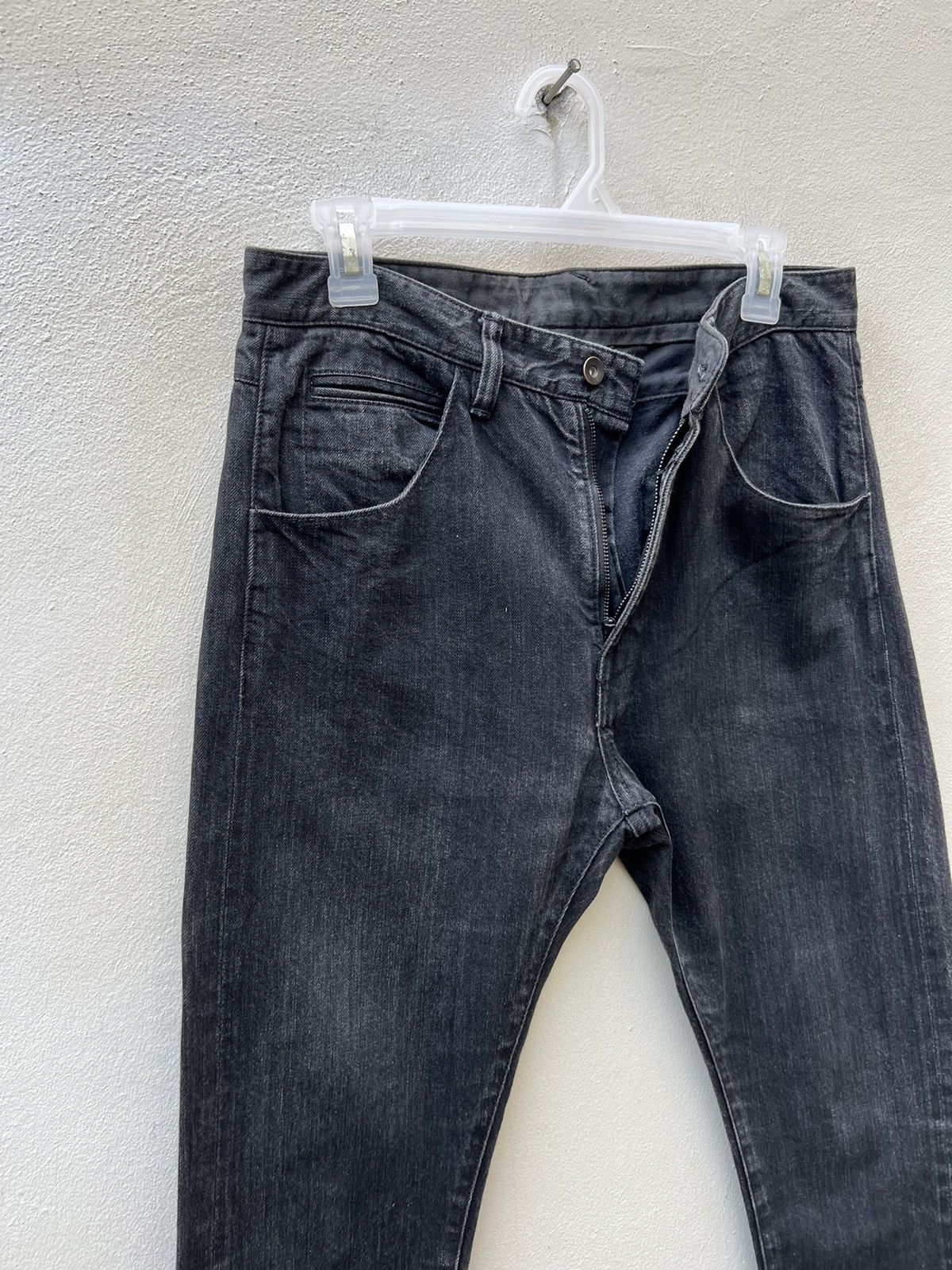 Bukht Bukht Japan Faded Black Selvedge Denim Cropped Flare Jeans Size US 30 / EU 46 - 8 Thumbnail