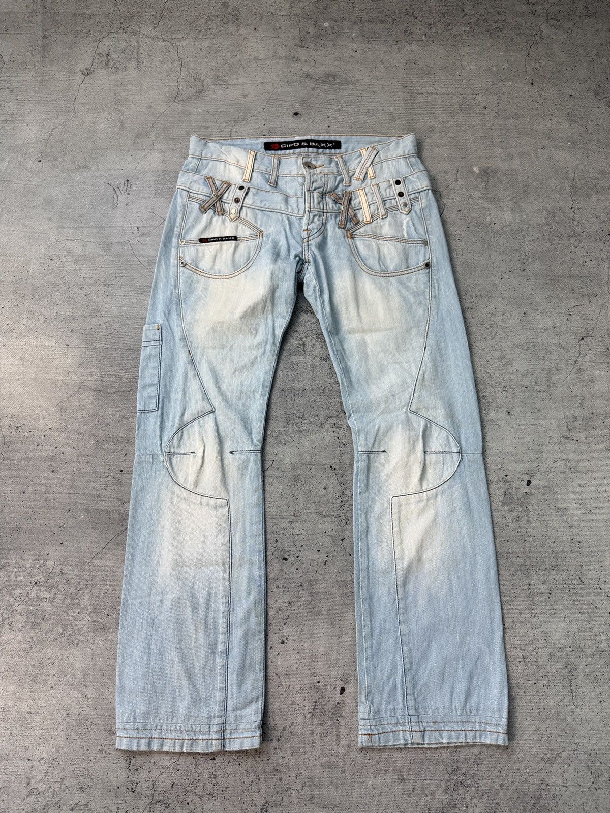 Japanese Brand Vintage Rap Style Cipo&Baxx Jeans Y2K Size US 29 - 3 Thumbnail