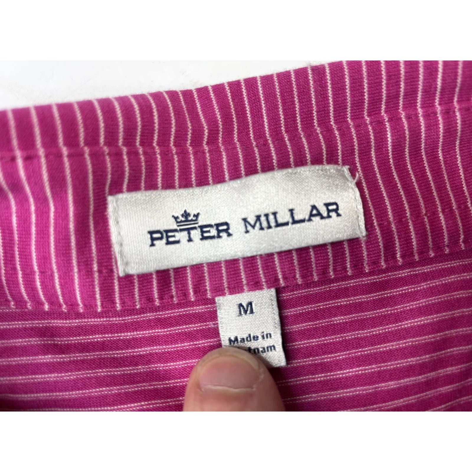 Peter Millar Peter Millar Polo Shirt Short Sleeve Striped Pink Cotton Mens M Golf Size US M / EU 48-50 / 2 - 3 Thumbnail