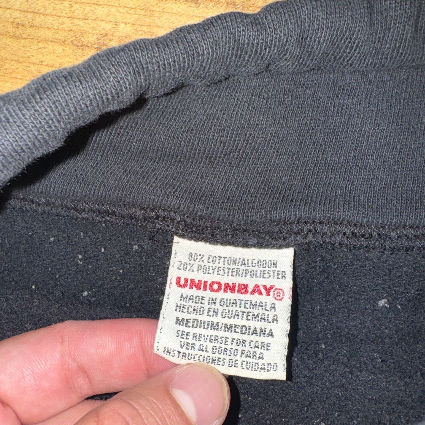 Vintage VINTAGE UNIONBAY Cropped Sweater Navy Blue M 27X25 90s Y2K Style Skating Women Pullover Mock Neck 3/4 Sleeve Heavyweight Cotton Blend Size M / US 6-8 / IT 42-44 - 5 Thumbnail