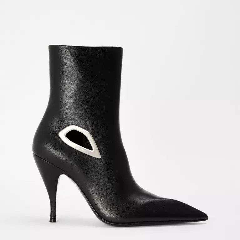 Off-White o1y1225 Leather Ankle Boots in Black Size US 8 / IT 38 - 1 Thumbnail