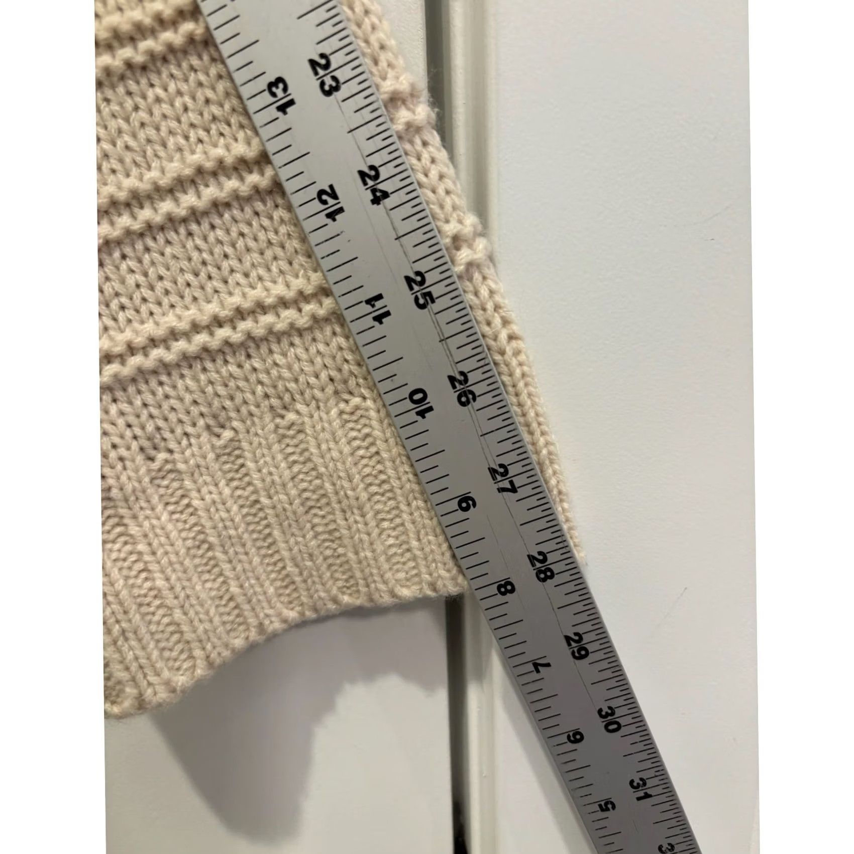 Vintage Harper Heritage Sweater Small Beige Cream Chunky Knit Open Front Cardigan Size S / US 4 / IT 40 - 5 Thumbnail