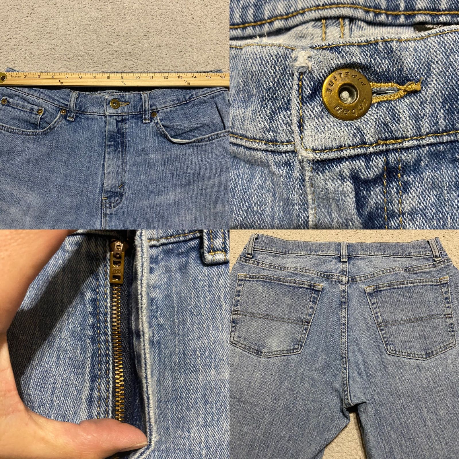 Vintage Urban Pipeline Jeans Men 33x32 Blue Denim Medium Wash Straight Mid Rise Jeans Regular Men 5-Pocket Design Denim Blue Mid (10-12 in) Urban Pipeline Size US 33 - 8 Thumbnail