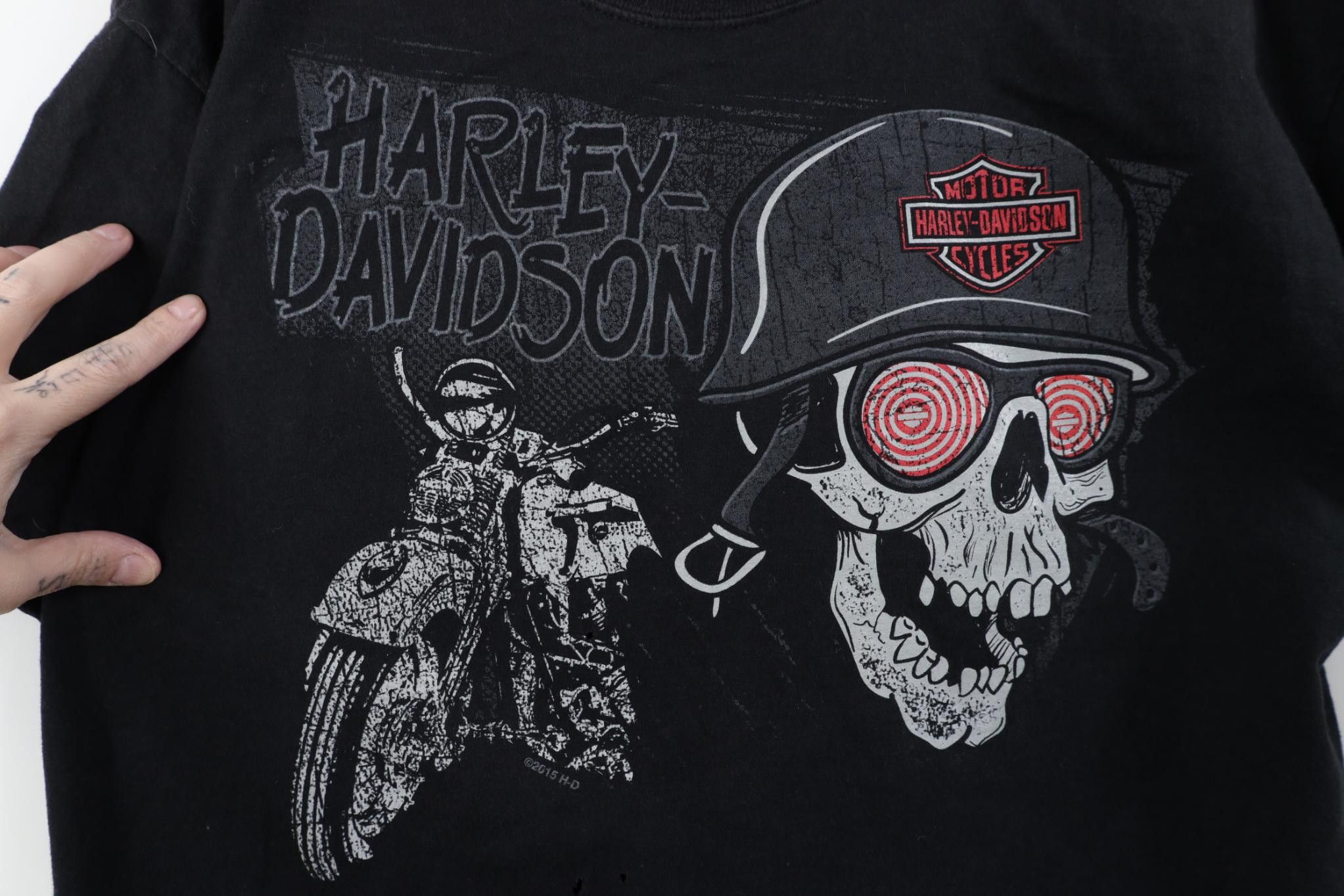 Harley Davidson Vintage Y2K Harley Davidson Skeleton Motorcycle T-Shirt Size US L / EU 52-54 / 3 - 4 Thumbnail