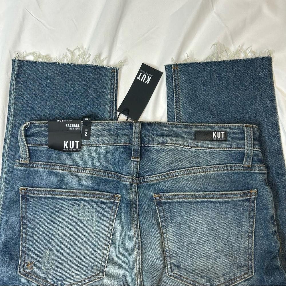 Designer NWT - KUT From The Kloth, Rachael Ripped Raw Hem Mom Jean, 2 Size 26" / US 2 / IT 38 - 8 Thumbnail