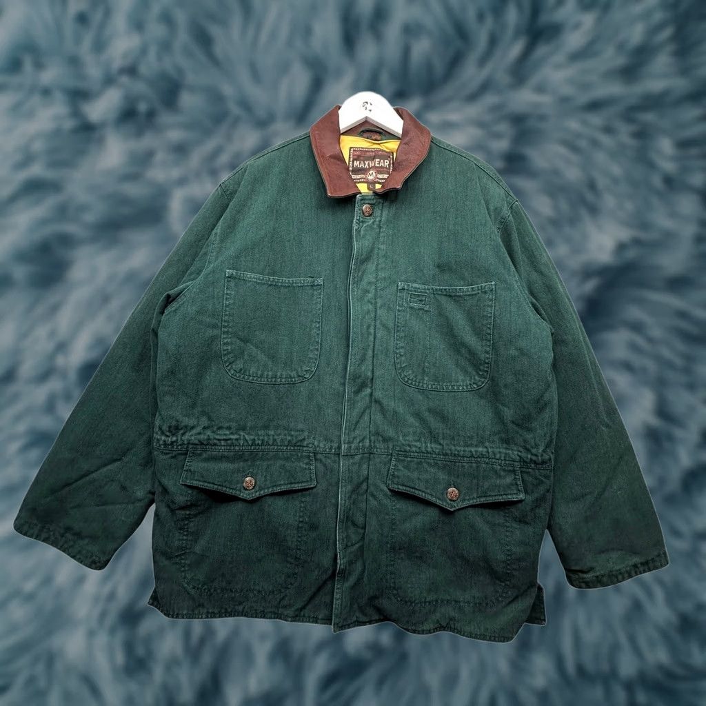 Vintage VINTAGE Maxwear Heavy Canvas Barn Chore Coat Mens Large Button Up Lined Green Mens Coat Size US L / EU 52-54 / 3 - 1 Thumbnail