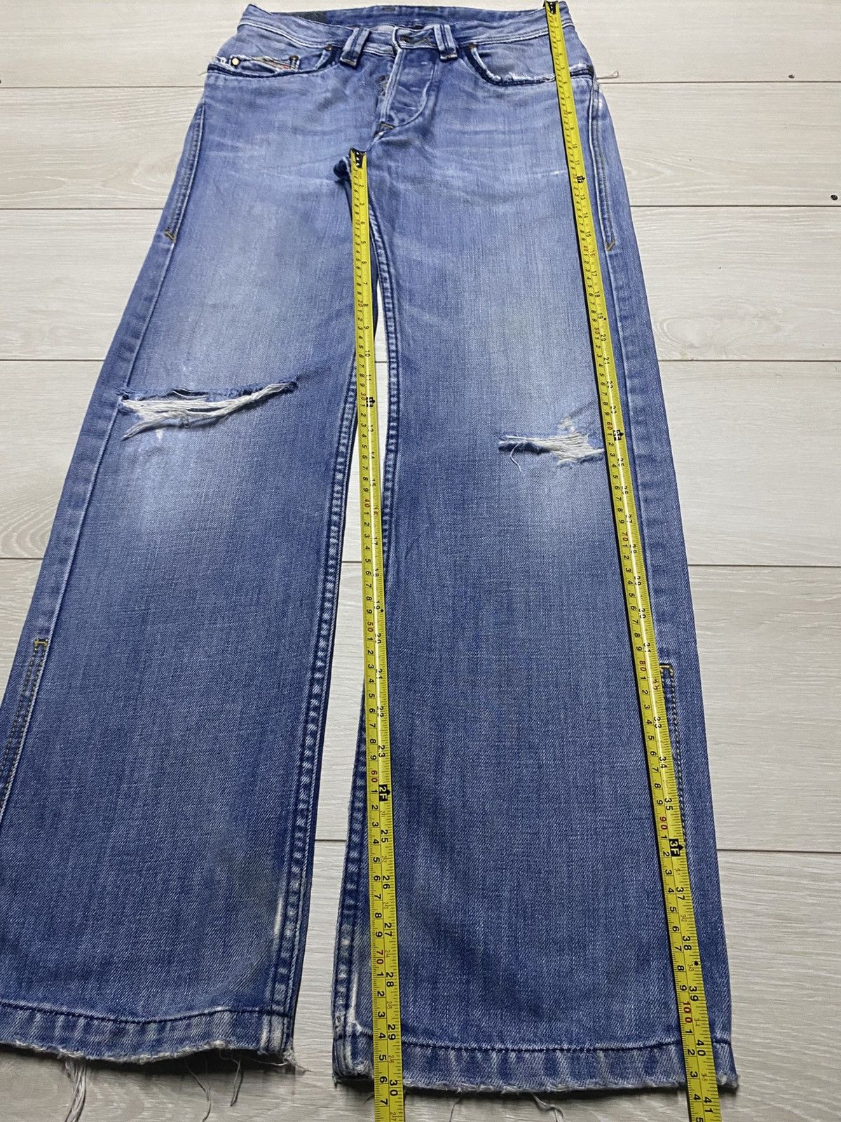 Diesel Black Gold Vintagw Diesel Italy Faded Wash Distressed Loose Jeans Size US 29 - 17 Thumbnail