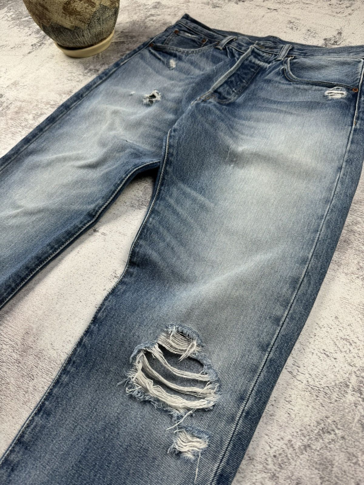 Levi's Vintage Levis 501 Distressed Y2K Avant Garde Pants Jeans Size US 30 / EU 46 - 5 Thumbnail