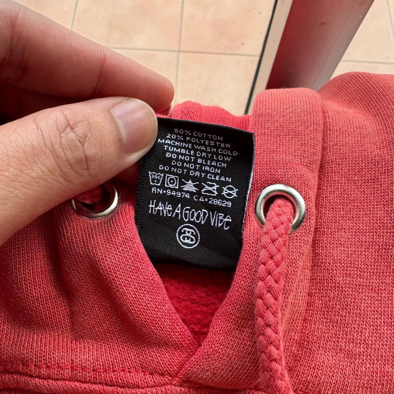 Stussy Y2K 04-06 Stussy Arch Sunfaded Salmon Colored Hoodie Size US L / EU 52-54 / 3 - 12 Thumbnail