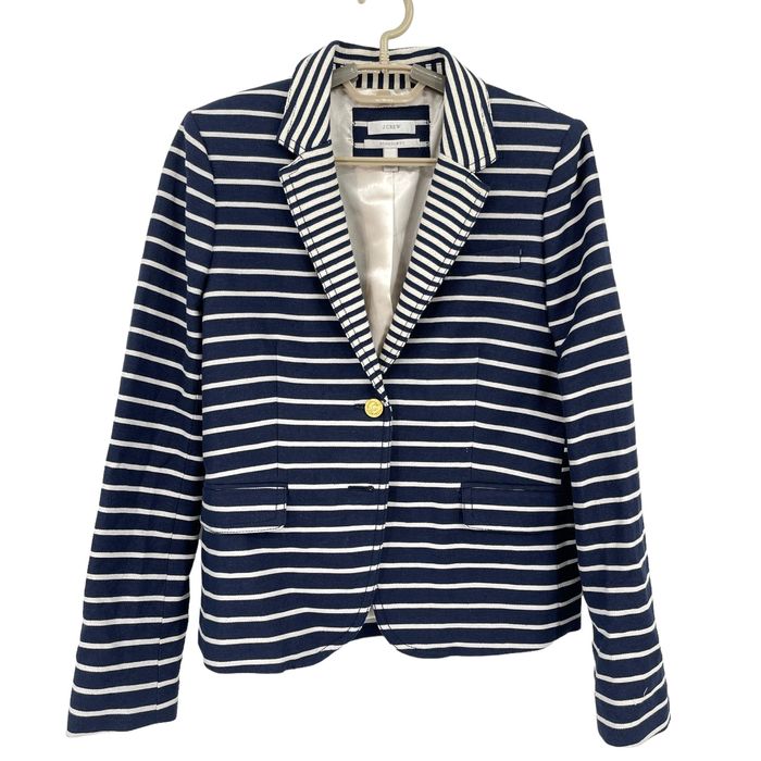 J.Crew J Crew Womens Schoolboy Blazer Jacket Navy Stripe 10 NEW | Grailed