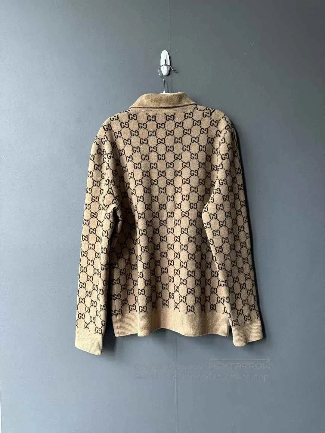 Gucci Guicci Brown All-Over Monogram Wool Jacket| Size S / US 4 / IT 40 - 2 Thumbnail