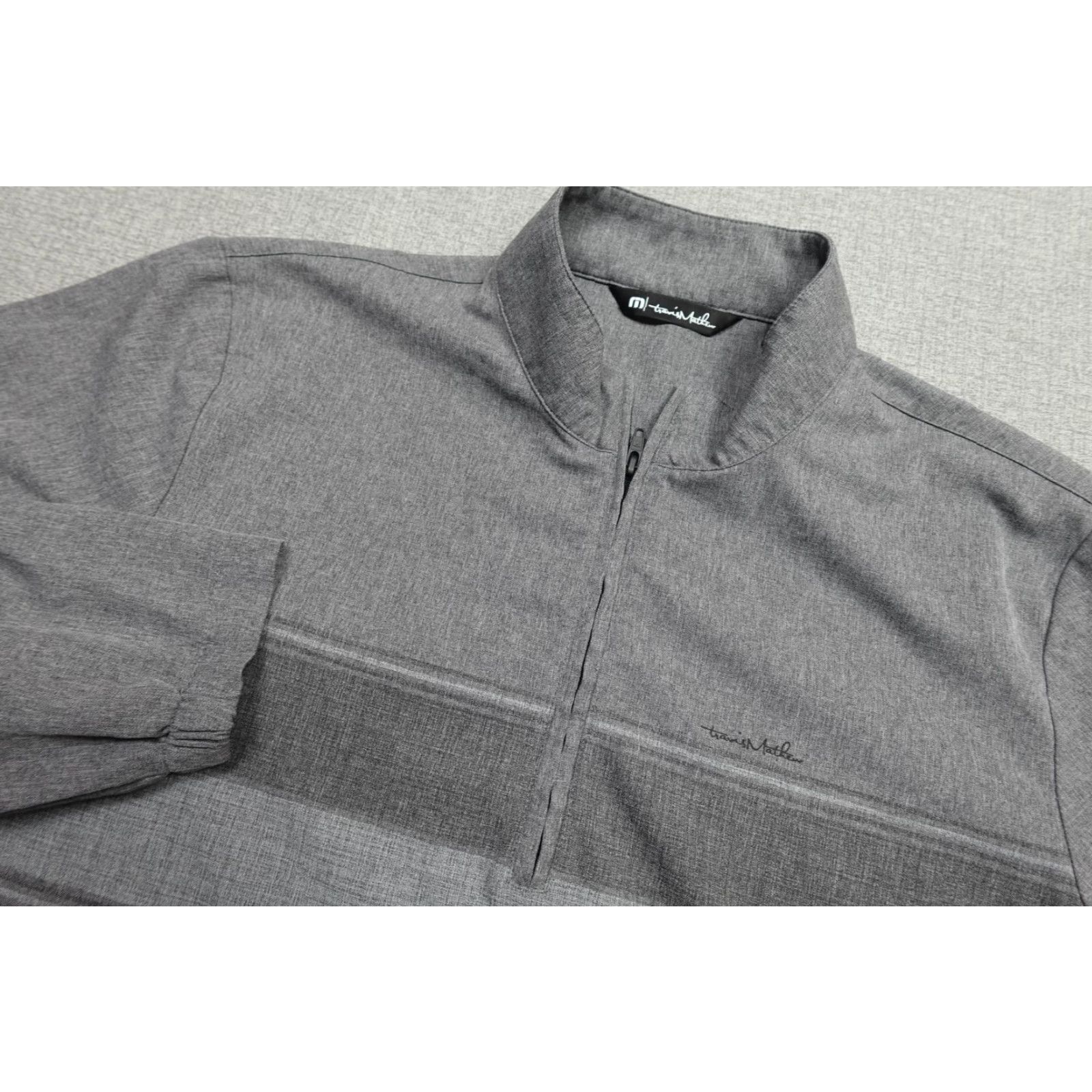TravisMathew TravisMathew Balboa Quarter Zip Pullover Mens XL Gray Colorblock Golf Stretch Shirt Size US XL / EU 56 / 4 - 2 Thumbnail