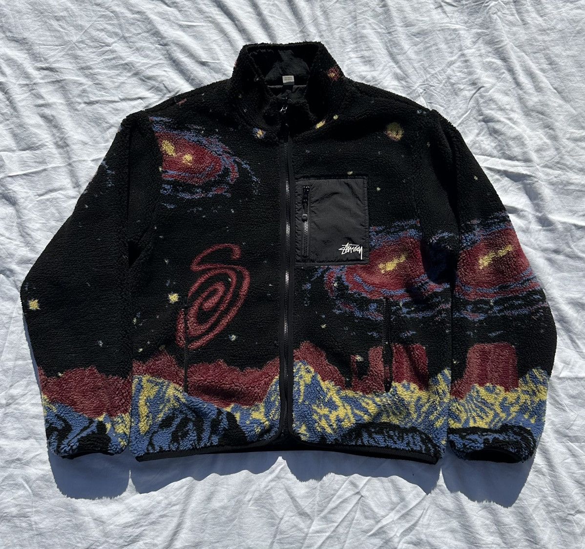 Stussy Stüssy “Cosmos” reversible sherpa jacket | Grailed