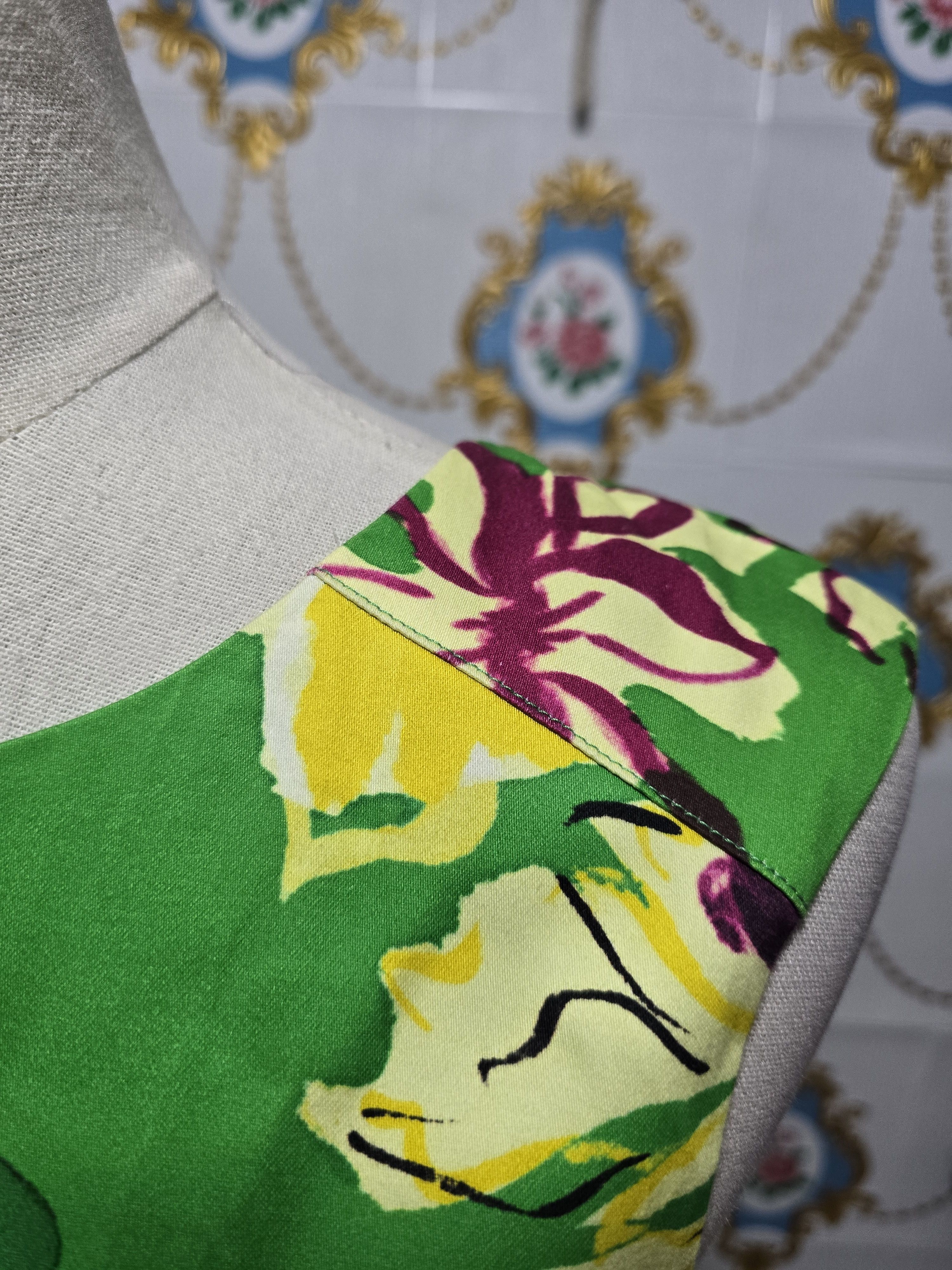 Blumarine BLUMARINE Blugirl green floral print casual cotton dress. Size M / US 6-8 / IT 42-44 - 4 Thumbnail