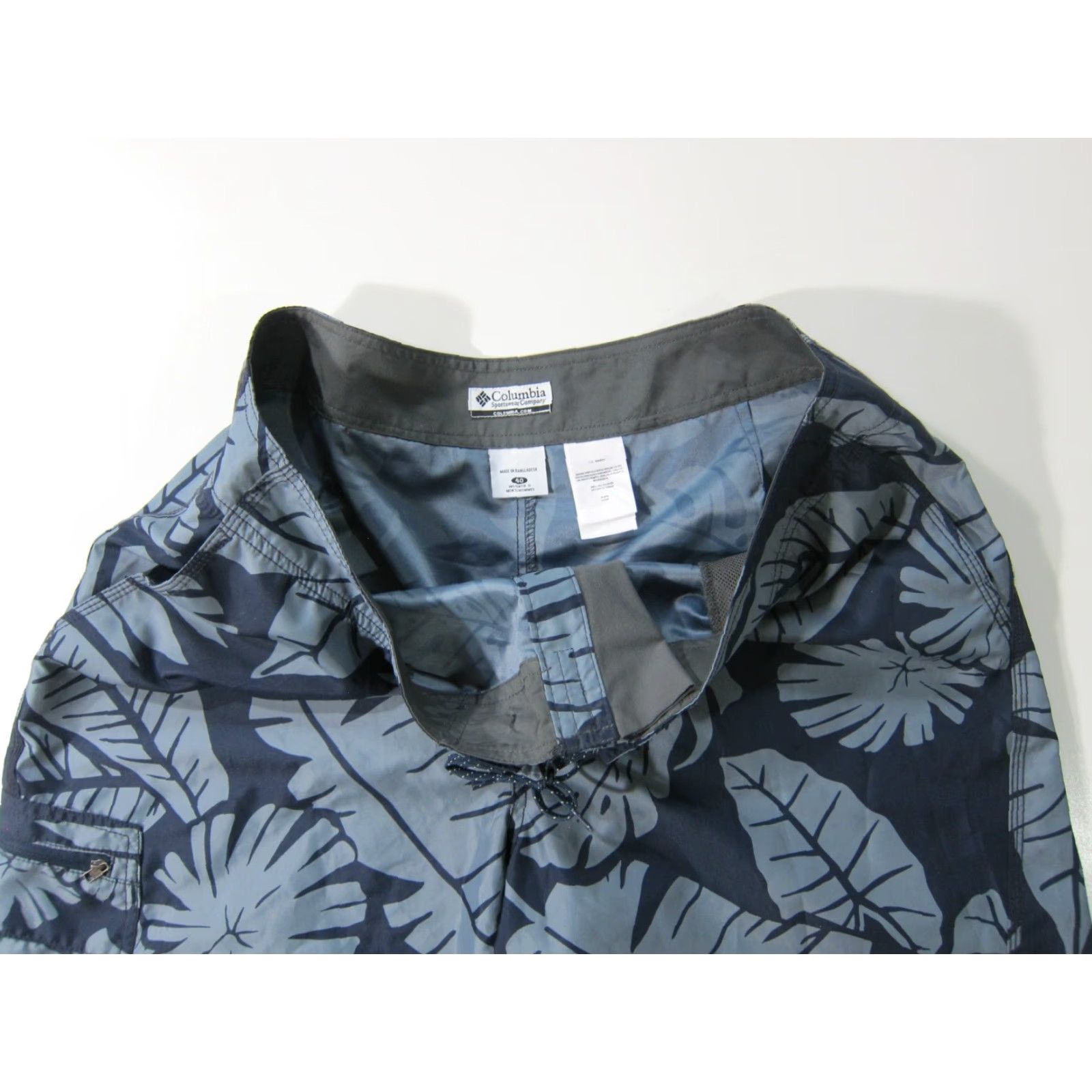 Vintage Columbia Blue Floral Hawaiian Beach Swim Surf Board Shorts Men 40 Size US 40 / EU 56 - 4 Thumbnail
