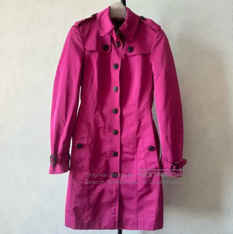 Burberry Burberry Pink Button-Up Long Trench Coat. Size M / US 6-8 / IT 42-44 - 1 Thumbnail