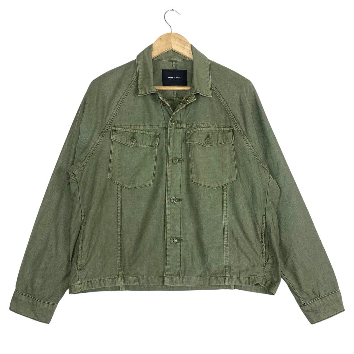 Japanese Brand 💥ROSE BUD CROP ARMY MILITARY STYLE BUTTON JACKET Size US M / EU 48-50 / 2 - 5 Thumbnail