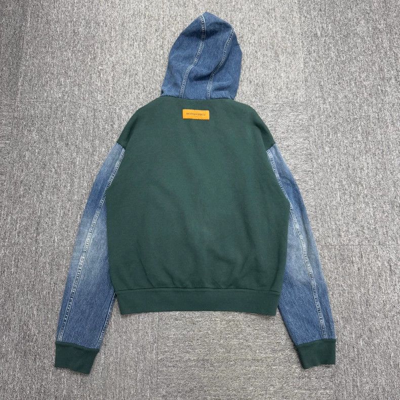 Louis Vuitton Louis Vuitton Denim Patchwork Letter Print Hoodie 2501-Next Size US XXL / EU 58 / 5 - 2 Thumbnail