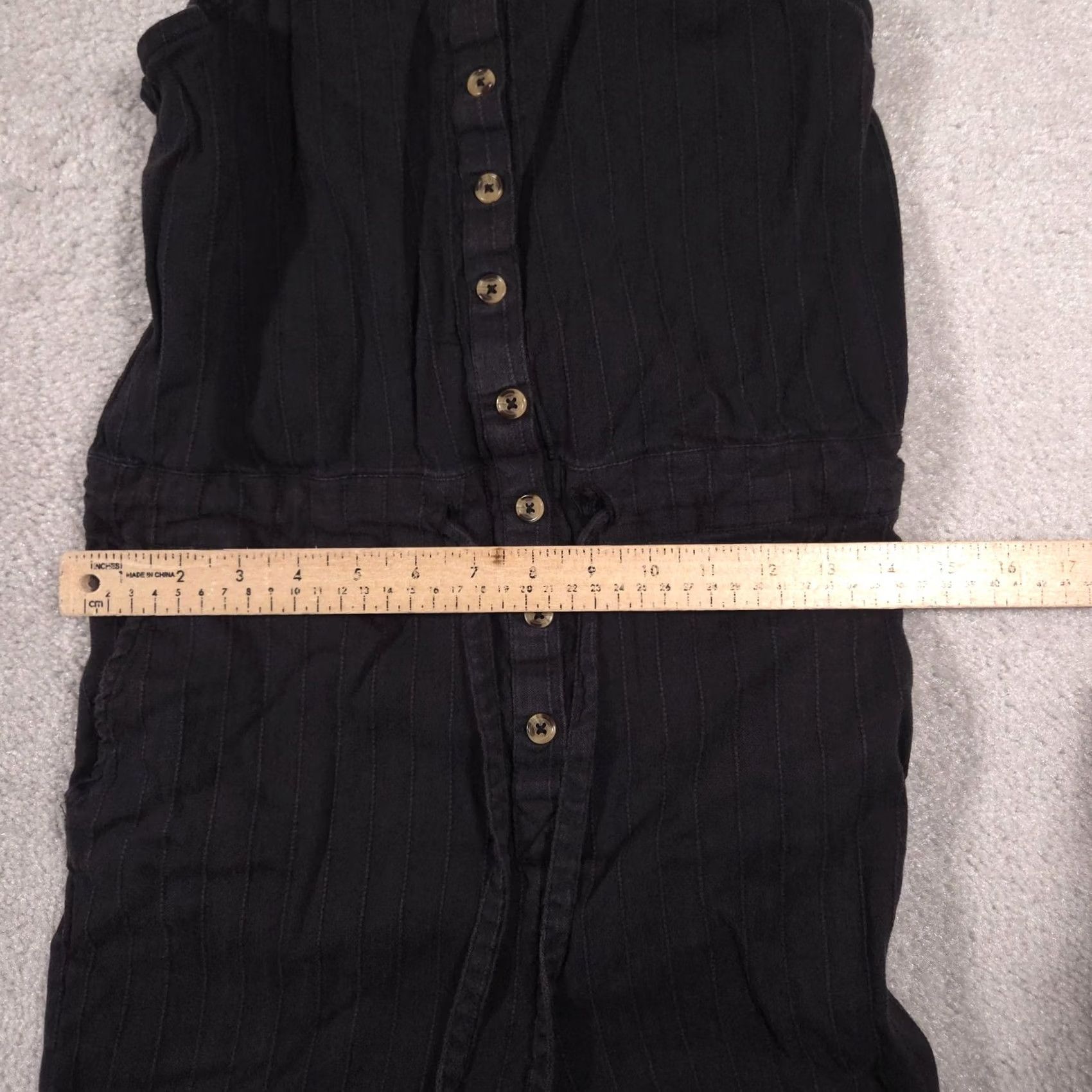 Billabong Billabong Jumpsuit Womens Small Black Button Front Pockets Drawstring Sleeveless 1 Piece Summer Casual Women’s S Size 28" / US 6 / IT 42 - 5 Thumbnail