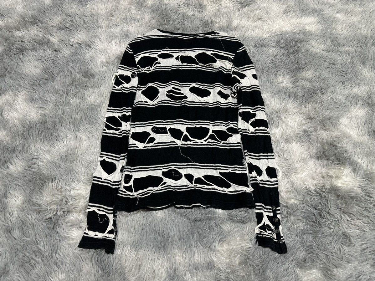 If Six Was Nine 🔥Sick Y2K L7 Real Hip Mummy Layered Striped Henley Ls Shirt Size US S / EU 44-46 / 1 - 11 Thumbnail